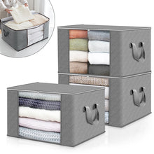 Load image into Gallery viewer, Thickened Fabric Storage Bag with Clear Window Large Capacity Clothes Quilt Organizer for Moving and Home Moisture-Proof Packing Bag
