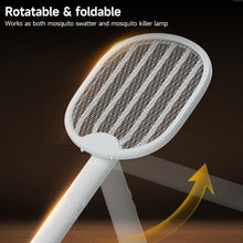 Load image into Gallery viewer, 3 In 1 Foldable Built-in Battery USB Rechargeable Electric Mosquito Swatter Three Layer Protective Net Household
