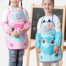 Load image into Gallery viewer, Kids Apron Toddler Painting Smock Waterproof Cartoon Print Art Craft Apron with Sleeves Set Easy Clean Oil-Proof for Boys Girls
