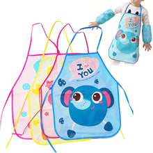 Load image into Gallery viewer, Kids Apron Toddler Painting Smock Waterproof Cartoon Print Art Craft Apron with Sleeves Set Easy Clean Oil-Proof for Boys Girls

