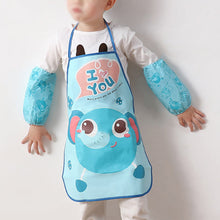Load image into Gallery viewer, Kids Apron Toddler Painting Smock Waterproof Cartoon Print Art Craft Apron with Sleeves Set Easy Clean Oil-Proof for Boys Girls
