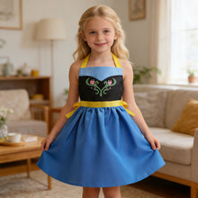 Load image into Gallery viewer, Girls Princess Style Art Smock Apron Fairy Tale Print Adjustable Hanging Neck &amp; Tie Back Washable Child Painting Apron for Toddler Kids
