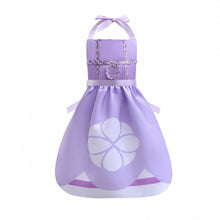 Load image into Gallery viewer, Girls Princess Style Art Smock Apron Fairy Tale Print Adjustable Hanging Neck &amp; Tie Back Washable Child Painting Apron for Toddler Kids
