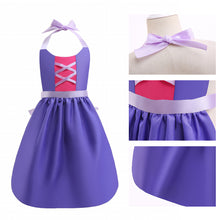 Load image into Gallery viewer, Girls Princess Style Art Smock Apron Fairy Tale Print Adjustable Hanging Neck &amp; Tie Back Washable Child Painting Apron for Toddler Kids
