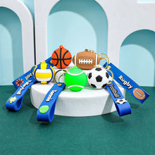Load image into Gallery viewer, Creative Mini 3D Ball Keychain Silicone Football Basketball Volleyball Tennis Rugby Key Ring Bag Car Pendant Accessories Sports Souvenir Gift
