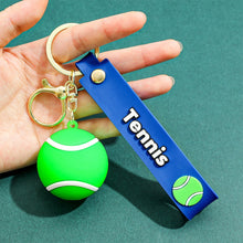 Load image into Gallery viewer, Creative Mini 3D Ball Keychain Silicone Football Basketball Volleyball Tennis Rugby Key Ring Bag Car Pendant Accessories Sports Souvenir Gift

