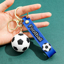 Load image into Gallery viewer, Creative Mini 3D Ball Keychain Silicone Football Basketball Volleyball Tennis Rugby Key Ring Bag Car Pendant Accessories Sports Souvenir Gift
