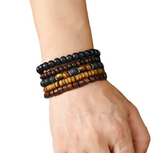 Load image into Gallery viewer, 12/24Pcs/Set Vintage Braided Faux Leather Bead Bracelet Set For Men Women Wooden Bead Fashion Jewelry Accessories Gifts
