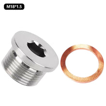 Load image into Gallery viewer, Universal Car Oxygen O2 Sensor Adapter Stepped Mounting Plug M18x1.5 Thread w/Copper Washer Stainless Steel for Exhaust System Fit
