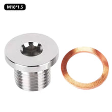 Load image into Gallery viewer, Universal Car Oxygen O2 Sensor Adapter Stepped Mounting Plug M18x1.5 Thread w/Copper Washer Stainless Steel for Exhaust System Fit
