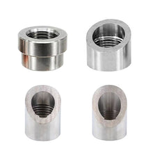Load image into Gallery viewer, Universal Car O2 Oxygen Sensor M18 X 1.5 Adapter Mounting Plugs Spacer 30 45 Degree Curve Notched Nut Bung Stainless Steel
