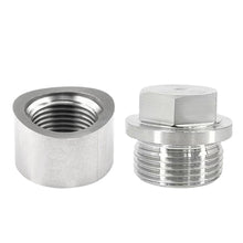 Load image into Gallery viewer, Universal Auto Parts Stainless Steel Oxygen Sensor Nut Weld Bung Plug Kit M18x1.5 O2 Sensor Adapter Curve Notched Nut Bung
