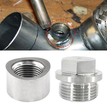 Load image into Gallery viewer, Universal Auto Parts Stainless Steel Oxygen Sensor Nut Weld Bung Plug Kit M18x1.5 O2 Sensor Adapter Curve Notched Nut Bung
