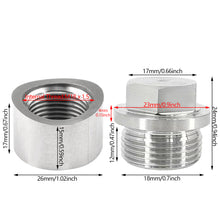 Load image into Gallery viewer, Universal Auto Parts Stainless Steel Oxygen Sensor Nut Weld Bung Plug Kit M18x1.5 O2 Sensor Adapter Curve Notched Nut Bung
