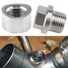Load image into Gallery viewer, Universal Auto Parts Stainless Steel Oxygen Sensor Nut Weld Bung Plug Kit M18x1.5 O2 Sensor Adapter Curve Notched Nut Bung
