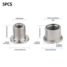 Load image into Gallery viewer, 5Pcs M8 Bicycle Threaded Crankset Bolts Single Double Triple Bicycle Chainring 6.5/8.5mm Height MTB Road Crankset Fixing Nuts
