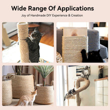 Load image into Gallery viewer, DIY Cat Scratch Post Replacement Sisal Rope Natural 4mm/6mm for Cat Tree Scratcher Stand Climbing Wrapping Rope Cat Supplies
