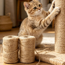 Load image into Gallery viewer, DIY Cat Scratch Post Replacement Sisal Rope Natural 2/2.5/3mm for Cat Tree Scratcher Stand Climbing Wrapping Rope Cat Supplies
