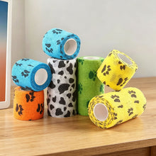 Load image into Gallery viewer, Pet Dog Self-Adhesive Elastic Bandage Wrap Anti-Dirty Paw Protector Bitter Taste Prevents Chewing Outdoor Walking Foot Cover
