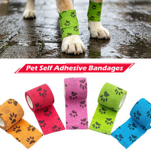 Load image into Gallery viewer, Pet Dog Self-Adhesive Elastic Bandage Wrap Anti-Dirty Paw Protector Bitter Taste Prevents Chewing Outdoor Walking Foot Cover
