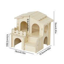 Load image into Gallery viewer, Wooden Hamster House Hideout Small Animal Hideaway Platform Ladder Climbing Toy Real Wood Cage Decor for Hamster Bird Parrot
