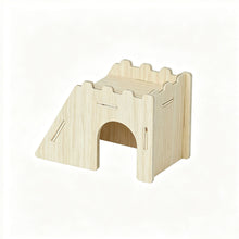 Load image into Gallery viewer, Wooden Hamster House Hideout Small Animal Hideaway Platform Ladder Climbing Toy Real Wood Cage Decor for Hamster Bird Parrot
