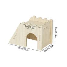 Load image into Gallery viewer, Wooden Hamster House Hideout Small Animal Hideaway Platform Ladder Climbing Toy Real Wood Cage Decor for Hamster Bird Parrot
