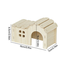 Load image into Gallery viewer, Wooden Hamster House Hideout Small Animal Hideaway Platform Ladder Climbing Toy Real Wood Cage Decor for Hamster Bird Parrot

