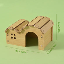 Load image into Gallery viewer, Wooden Hamster House Hideout Small Animal Hideaway Platform Ladder Climbing Toy Real Wood Cage Decor for Hamster Bird Parrot
