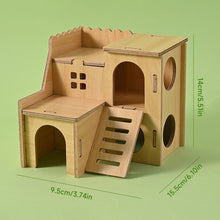 Load image into Gallery viewer, Wooden Hamster House Hideout Small Animal Hideaway Platform Ladder Climbing Toy Real Wood Cage Decor for Hamster Bird Parrot
