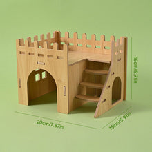 Load image into Gallery viewer, Wooden Hamster House Hideout Small Animal Hideaway Platform Ladder Climbing Toy Real Wood Cage Decor for Hamster Bird Parrot
