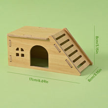 Load image into Gallery viewer, Wooden Hamster House Hideout Small Animal Hideaway Platform Ladder Climbing Toy Real Wood Cage Decor for Hamster Bird Parrot
