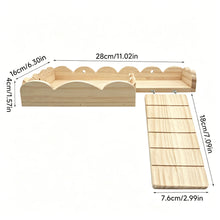 Load image into Gallery viewer, Wooden Hamster House Hideout Small Animal Hideaway Platform Ladder Climbing Toy Real Wood Cage Decor for Hamster Bird Parrot
