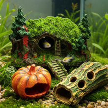 Load image into Gallery viewer, Pumpkin Tree Stump Aquarium Decoration Fish Shrimps Shelter House Landscaping Ornaments Decor Fish Tank Submarine Cave Decor
