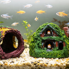 Load image into Gallery viewer, Pumpkin Tree Stump Aquarium Decoration Fish Shrimps Shelter House Landscaping Ornaments Decor Fish Tank Submarine Cave Decor
