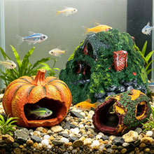 Load image into Gallery viewer, Pumpkin Tree Stump Aquarium Decoration Fish Shrimps Shelter House Landscaping Ornaments Decor Fish Tank Submarine Cave Decor
