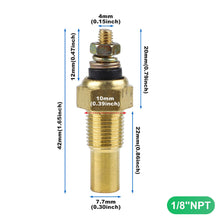 Load image into Gallery viewer, Universal Car Water Temperature 1/8 Npt Coolant Oil Temp Sensor Electrical Sender Transmission Sensor Electric Gauge 0-300f
