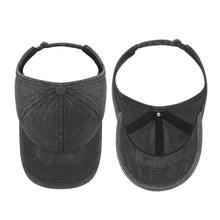 Load image into Gallery viewer, Women's Washed Cotton High Ponytail Baseball Cap UV Protection Hollow Back Outdoor Accessories Sports Sun Hat
