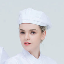 Load image into Gallery viewer, Men Women Cotton Blend Beret Cap Adjustable Chef Kitchen Work Hat Hotel Restaurant Baking Spring Summer Flat Brim Cap
