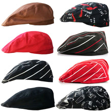 Load image into Gallery viewer, Men Women Cotton Blend Beret Cap Adjustable Chef Kitchen Work Hat Hotel Restaurant Baking Spring Summer Flat Brim Cap
