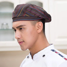 Load image into Gallery viewer, Men Women Cotton Blend Beret Cap Adjustable Chef Kitchen Work Hat Hotel Restaurant Baking Spring Summer Flat Brim Cap
