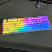 Load image into Gallery viewer, Foggy Transparent Crystal PC Keycaps MDA Height Creamy White Side Print RGB Backlit Keycaps 119 Keys for MX Switches Keyboard
