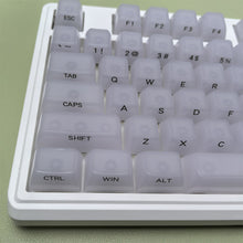 Load image into Gallery viewer, Foggy Transparent Crystal PC Keycaps MDA Height Creamy White Side Print RGB Backlit Keycaps 119 Keys for MX Switches Keyboard
