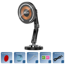 Load image into Gallery viewer, 15W Car Magnetic Wireless Charger Holder 360 Rotation Metal Adjustable Angle in Car Stand For Iphone 15 14 13 12 Pro Max Samsung
