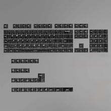 Load image into Gallery viewer, Carbon Fiber Pattern Transparent PC Keycaps 132 Keys OEM Height Side Print Transparent Keycaps for Mechanical Gaming Keyboard
