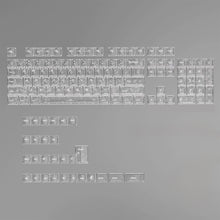 Load image into Gallery viewer, Carbon Fiber Pattern Transparent PC Keycaps 132 Keys OEM Height Side Print Transparent Keycaps for Mechanical Gaming Keyboard
