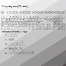 Load image into Gallery viewer, Carbon Fiber Pattern Transparent PC Keycaps 132 Keys OEM Height Side Print Transparent Keycaps for Mechanical Gaming Keyboard
