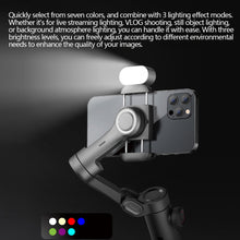 Load image into Gallery viewer, Mini RGB Magnetic Fill Light 3-stop Brightness 7 Color Adjustment Gimbal LED Video Photography Light for Phone Selfie

