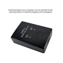 Load image into Gallery viewer, USB Switch 2 Port Manual USB HUB Two Computers Share U Disk Printer Devices Two In One Out USB2.0 Sharer
