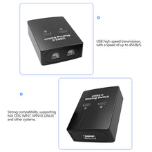 Load image into Gallery viewer, USB Switch 2 Port Manual USB HUB Two Computers Share U Disk Printer Devices Two In One Out USB2.0 Sharer
